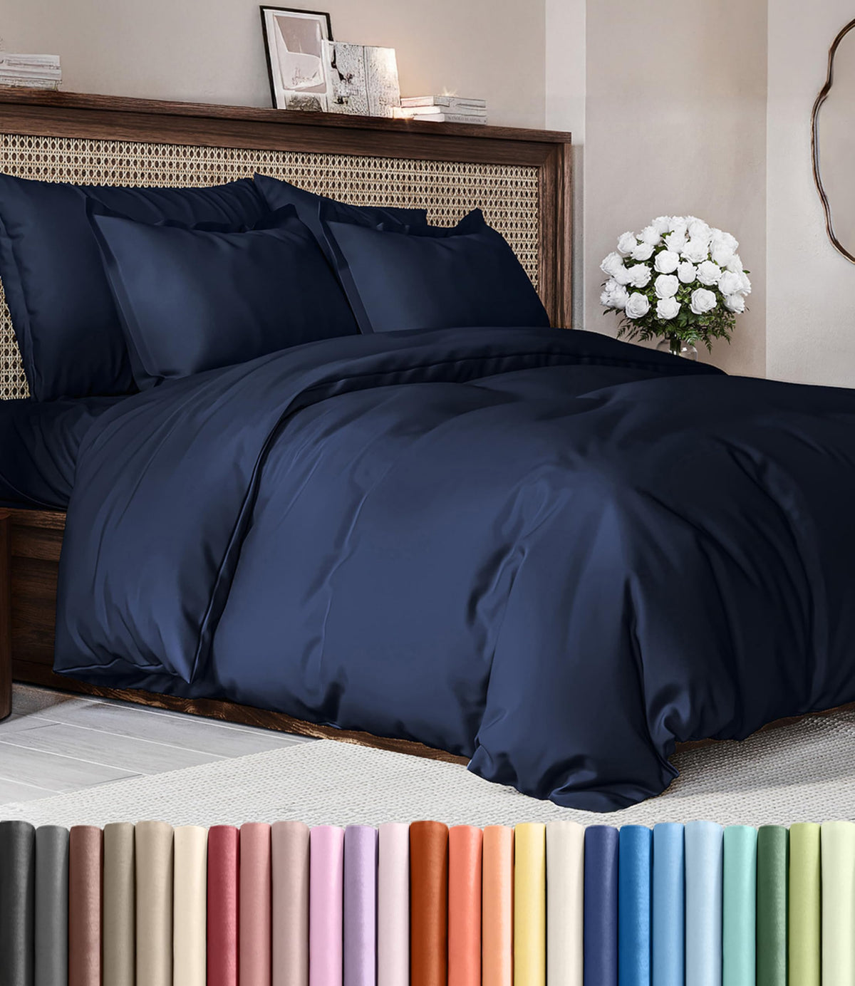 Duvet Cover King Size - Extra Soft 3 Piece with Zipper Closure - White