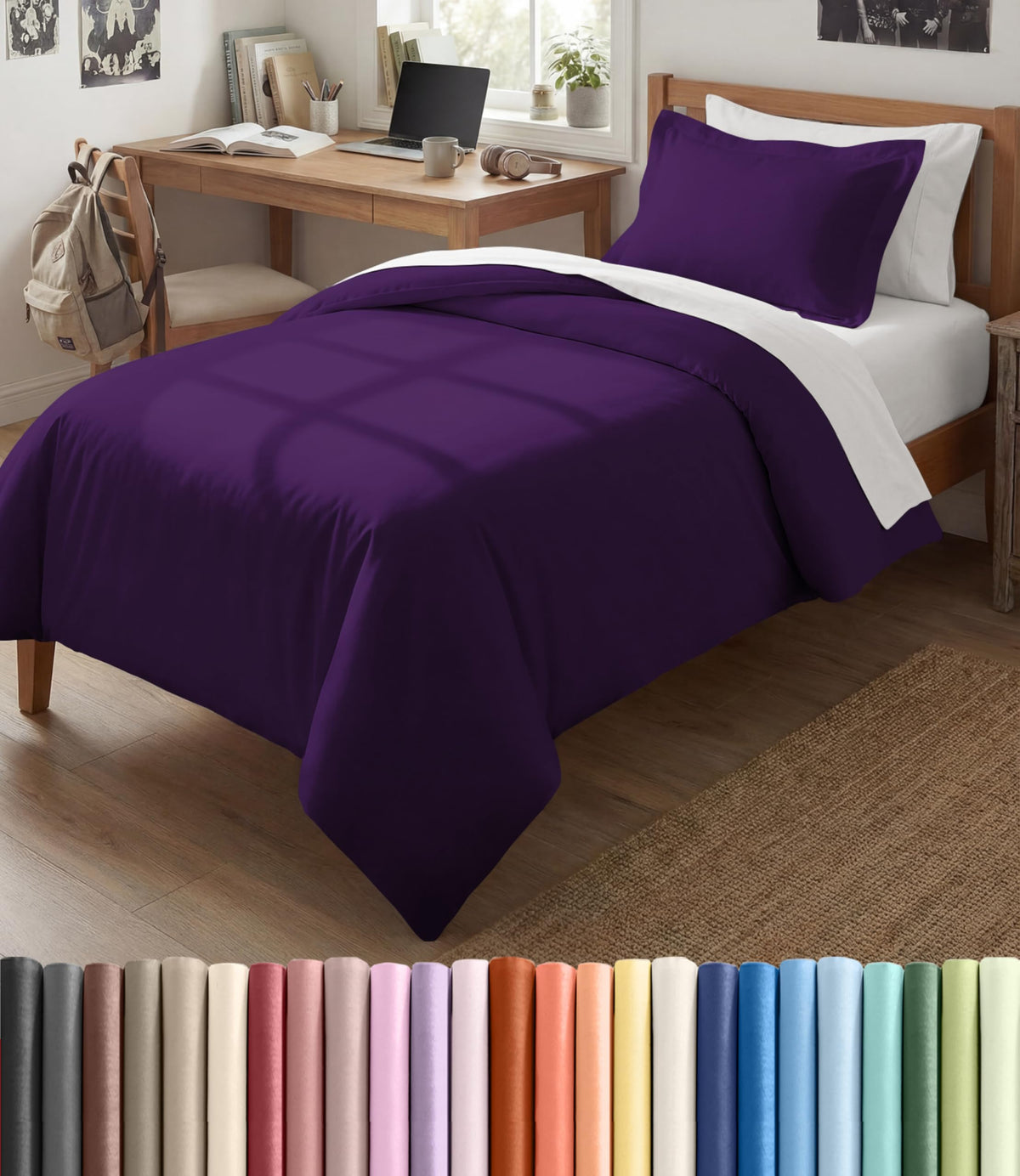 Duvet Cover King Size - Extra Soft 3 Piece with Zipper Closure - White