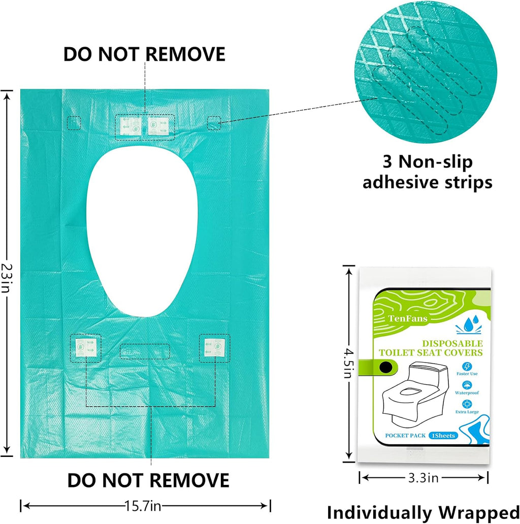 Disposable Toilet Seat Covers - 70-Pack Waterproof XL Travel Pack
