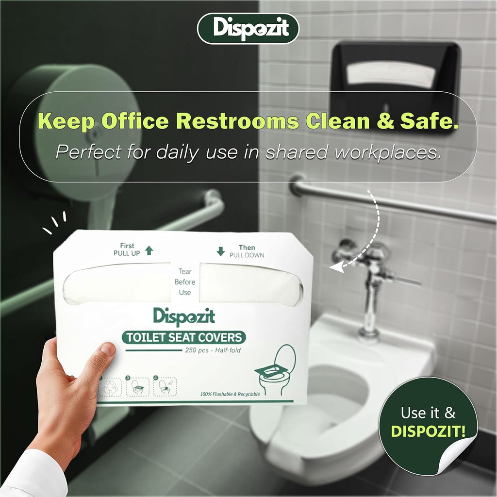 1250 Pcs Flushable Toilet Seat Covers for Hotel, Business, and Commercial