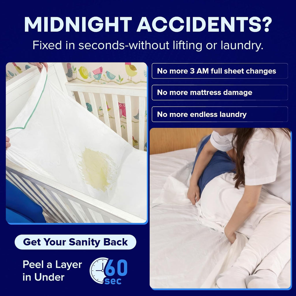 PeelAways 5-Layers | Waterproof Disposable Fitted Bed Sheets | Twin Size