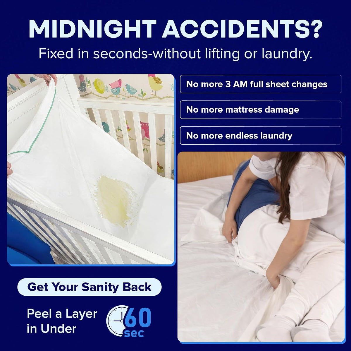 PeelAways 5-Layers | Waterproof Disposable Fitted Bed Sheets | Twin Size