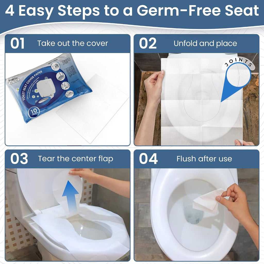 Toilet Seat Covers Disposable Flushable 60 Pack | XL 18x15 Inch Paper