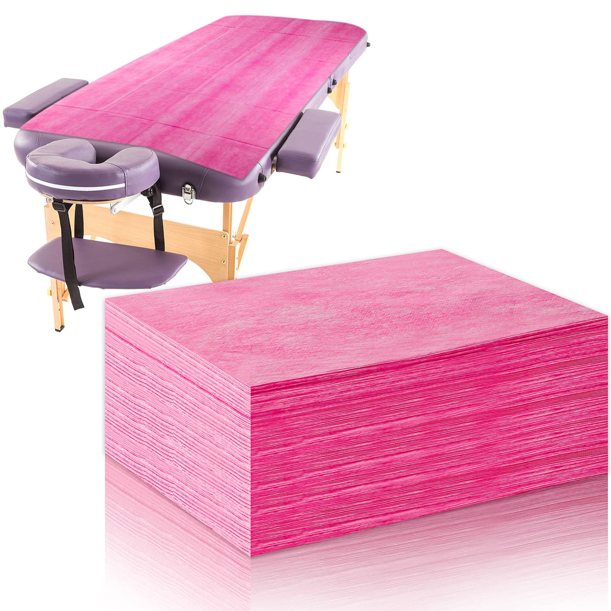 Boao 20 Pieces Disposable Bed Sheet Covers Spa Massage Table Sheet Waterproof Bed Covers Flat Sheets Non-woven Fabric, 31 x 71 Inches(White)