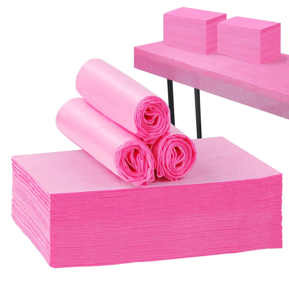 100 Pcs Disposable Bed Sheets 31" x 71" Massage Table Sheets Non Woven Fabric SPA Bed Cover Breathable for Massage Beauty Tattoos (100 Pcs Pink)
