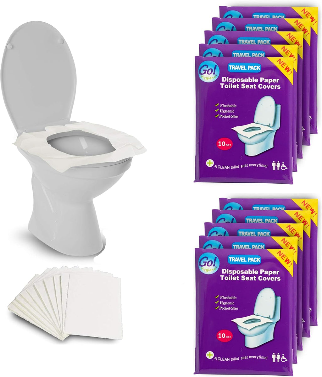 Disposable Paper Toilet Seat Covers 8 Packs (80-Count) + 2 Free Packs (20-Count)!