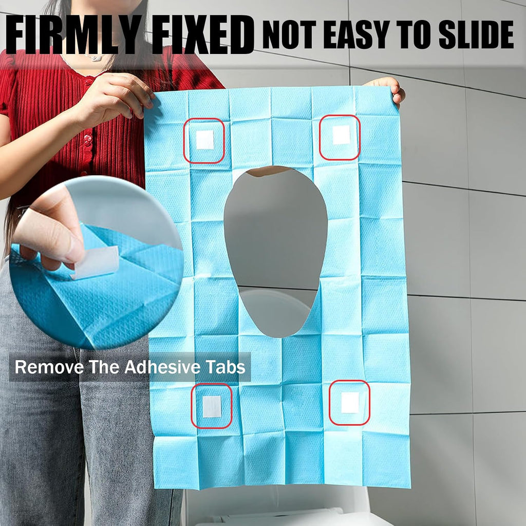 Rgqphantom 50 Pack Toilet Seat Covers Disposable 16x24 Inch XL (50, Blue)