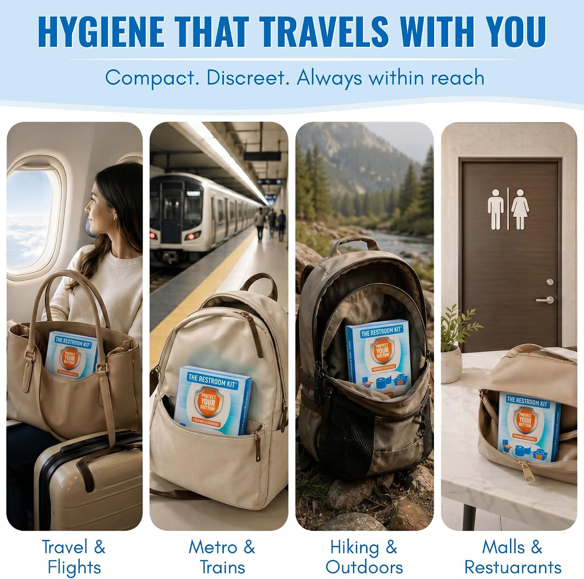 The Restroom Kit, 12 Pack Portable Disposable Toilet Seat Cover for Travel