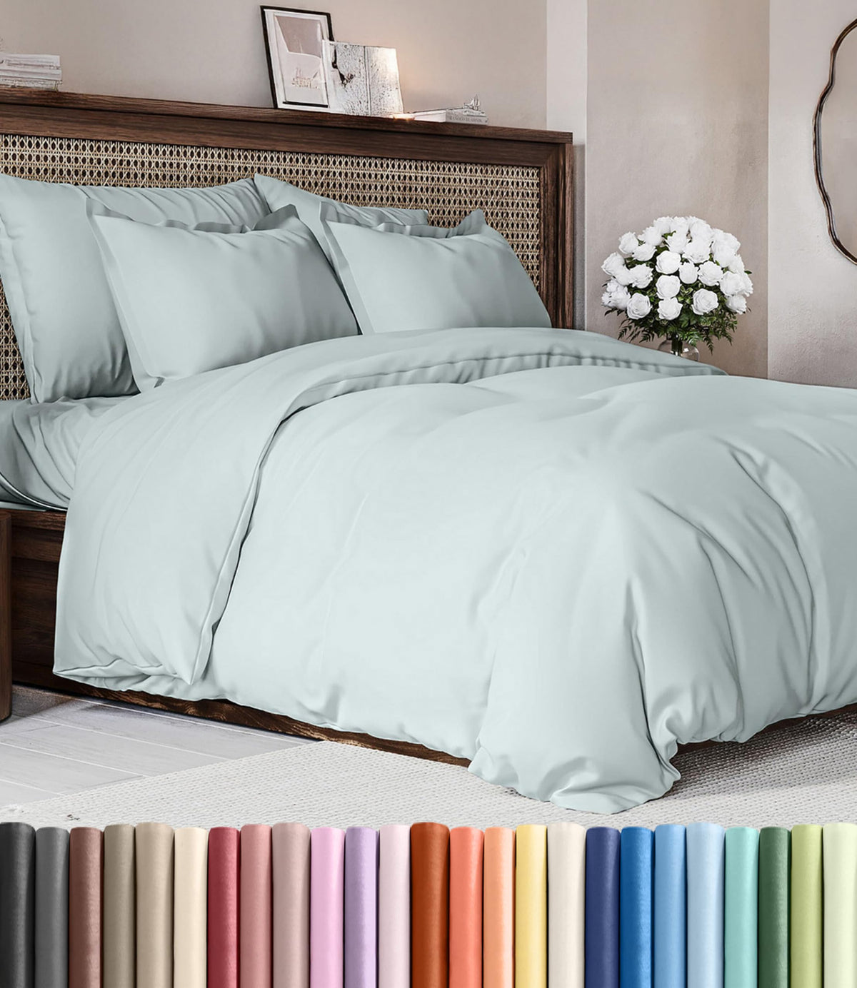 Duvet Cover King Size - Extra Soft 3 Piece with Zipper Closure - White