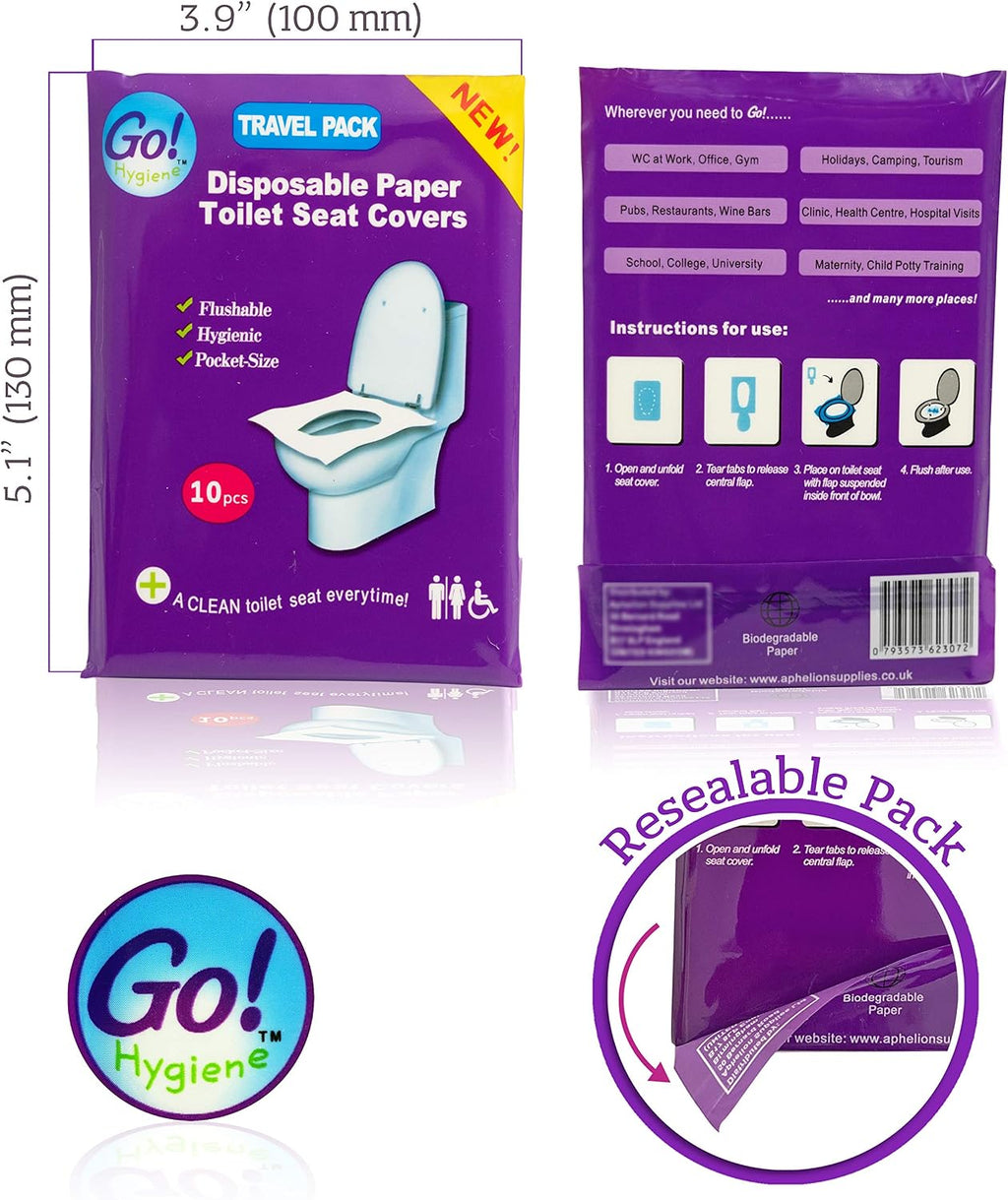Disposable Paper Toilet Seat Covers 8 Packs (80-Count) + 2 Free Packs (20-Count)!
