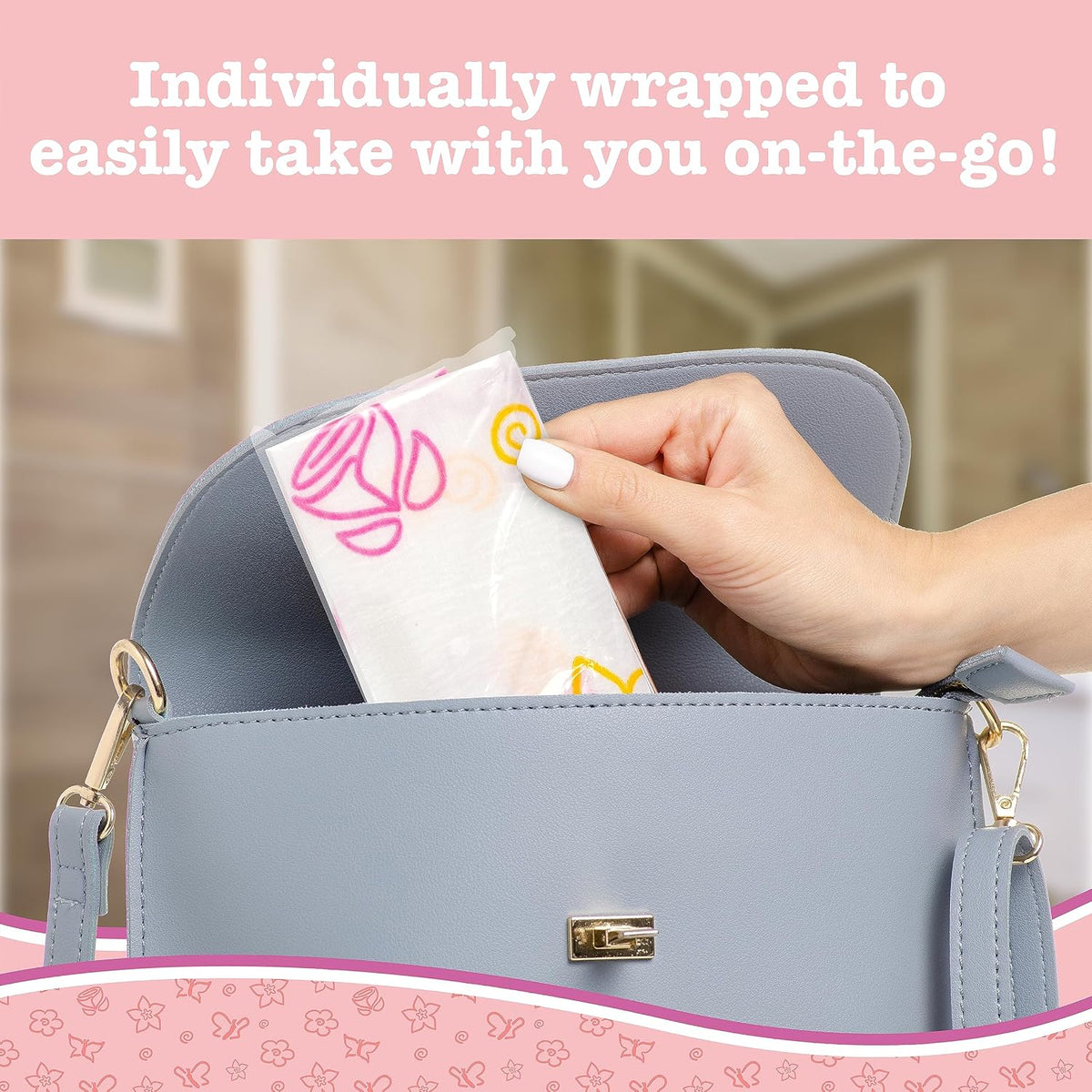 Potty Shields Waterproof Disposable Toilet Seat Covers, Floral 40 Pack