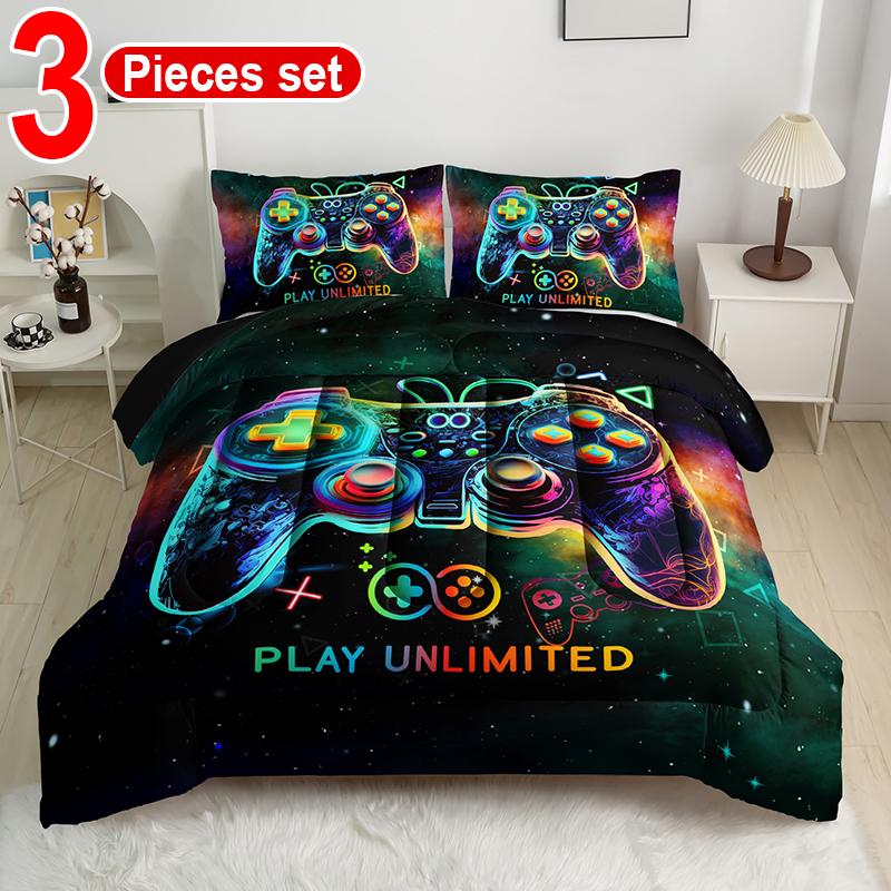 [Weekly Deals] Polyester Comforter Set - 4-Season Technology, 3/6/7-Piece Multi-Size Bedsheet Sets, Digital Printing, All-Year-Round Use, Avant-Garde Cyber Atmosphere Bedroom Decor, Summer Compatible, Vacuum-Sealed Pack, Sohochic