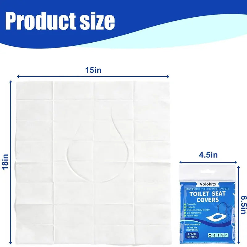 Disposable Extra Large Flushable Paper Toilet Seat Covers, 70 Pcs, Home & Bathroom Supplies