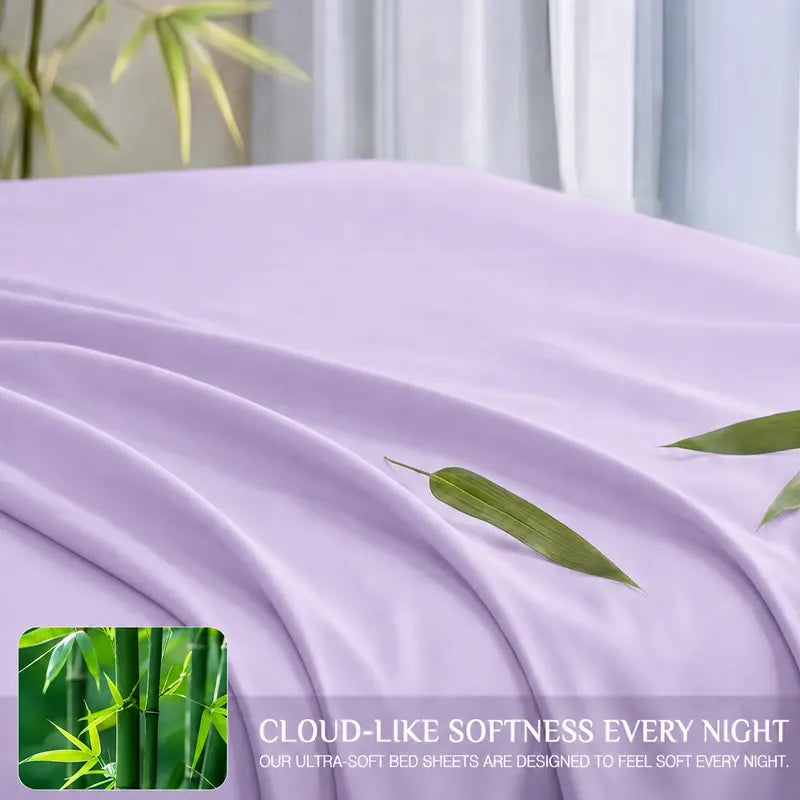 Luxury Plain Bamboo Fiber Duvet Cover - Sateen Finish, Casual, Breathable, Skin-Friendly, Easy-Care, Machine-Washable Quality-Tested Bedding Linen for Duvetcovers