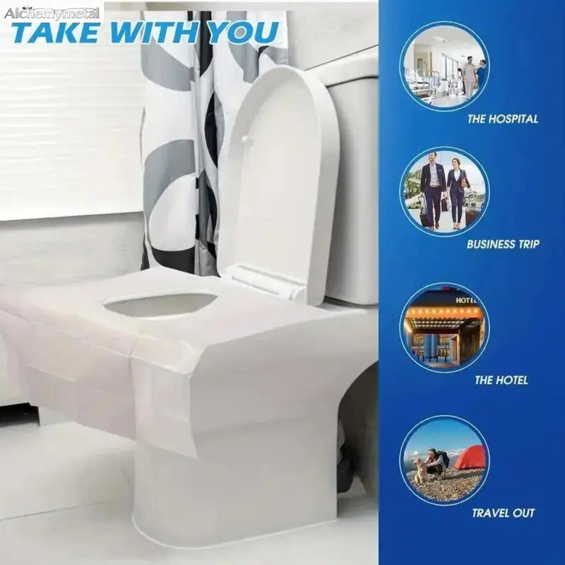 Disposable Flushable Toilet Seat Cover Pack, 100/50/30/20/10-Set Portable Bathroom Supplies, Toilet Protector Liners for Home, Travel, Camping, Public Restrooms, Airplanes & Road Trips Touchscreen Winter Accessories fleece comforter tail pad comfort wheel