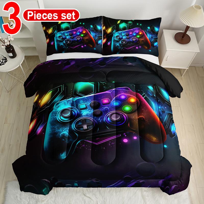 [Weekly Deals] Polyester Comforter Set - 4-Season Technology, 3/6/7-Piece Multi-Size Bedsheet Sets, Digital Printing, All-Year-Round Use, Avant-Garde Cyber Atmosphere Bedroom Decor, Summer Compatible, Vacuum-Sealed Pack, Sohochic