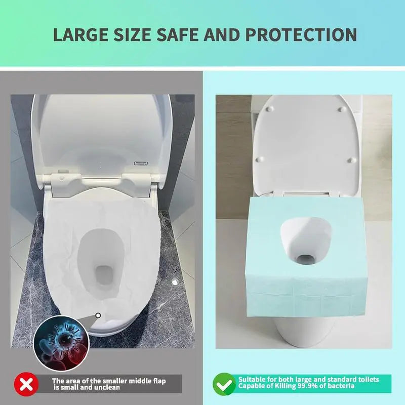 20 Pack Toilet Seat Covers Disposable 15x23 Inch XLPortable Toilet Liners Travel Seat Cover for Outdoors,Hotel,Hospital, Travel, Public Toilet Seat Cover (20pack, GREEN)