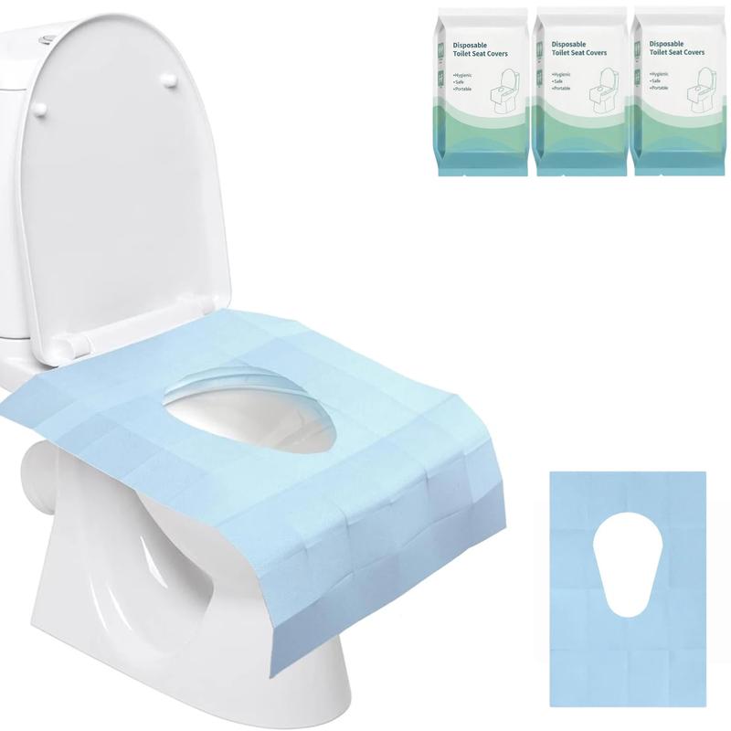 Disposable Toilet Seat Protectors (10/20/30 Packs) - 16x24 in XL Waterproof Sticky 100% Wood Pulp Bathroom Accessory, Single-Use Portable Pouch Liners for Travel, Public Toilets, All Seasons