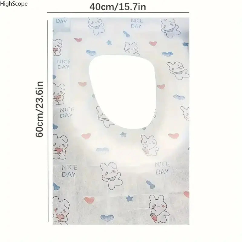 30Pcs Disposable Toilet Seat Covers, Cute Rabbit Heart Portable Toilet Seat Protectors for Travel Public Restrooms