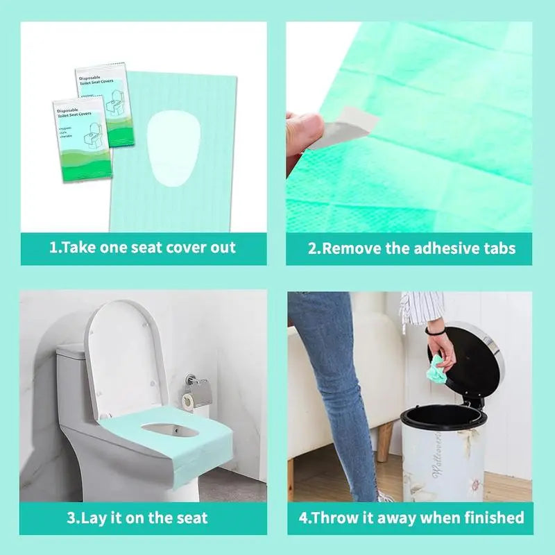 20 Pack Toilet Seat Covers Disposable 15x23 Inch XLPortable Toilet Liners Travel Seat Cover for Outdoors,Hotel,Hospital, Travel, Public Toilet Seat Cover (20pack, GREEN)
