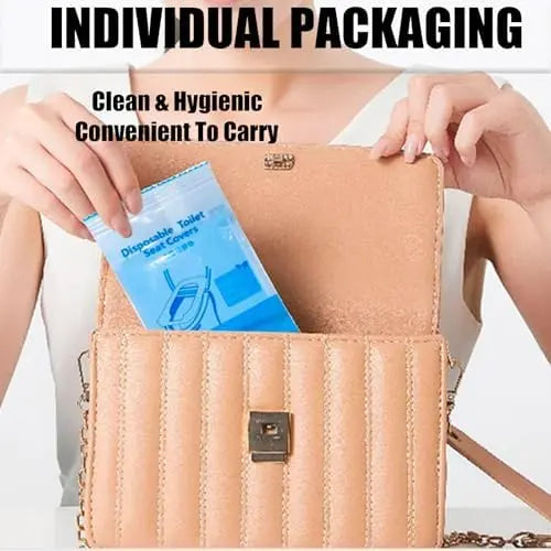 Disposable Toilet Seat Covers, 1 Pack (10PCS Individual Pouch), 16x24 in Waterproof Non-Slip Paper Covers for Adults & Kids, Travel Home Bathroom Supplies