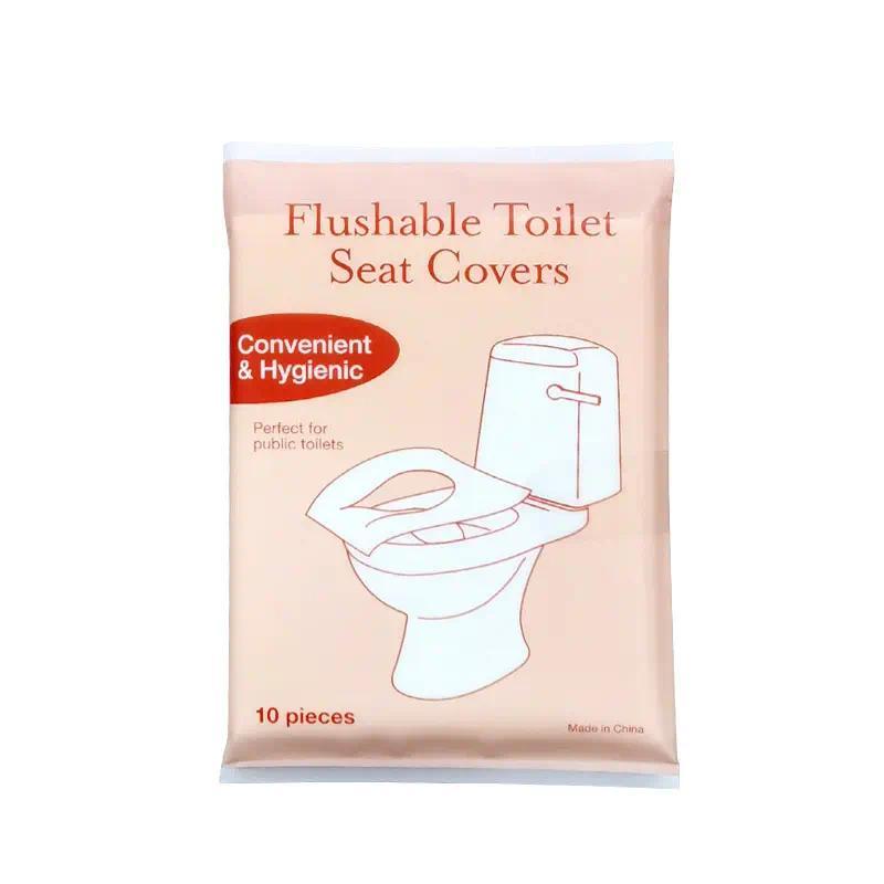 Unisex Flushable Disposable Toilet Seat Covers - Practical Travel Water-Soluble Flushable Paper Waterproof Protector Liners, Multi-Pack (10/20/30/50/100-Pcs Sets) Large Bathroom Accessory for Road Trips, Campers, Easy Disposal, Hotels