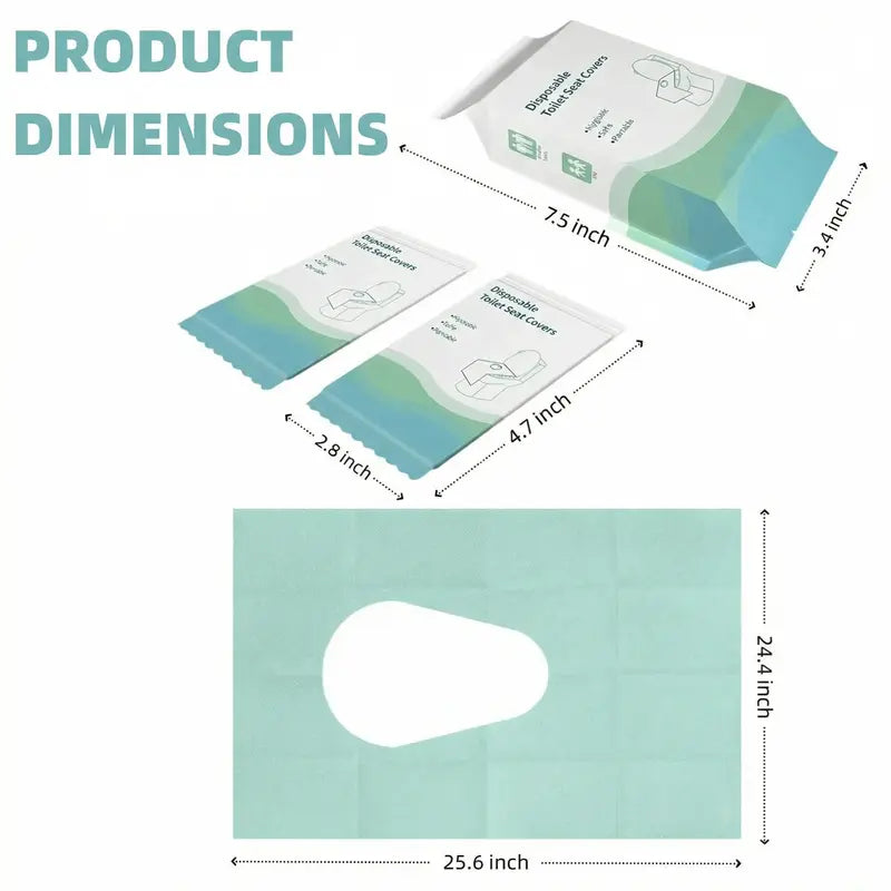 Disposable Toilet Seat Covers, 16x24 Inches XL Individually Wrapped Wood Pulp with 100% Dry Paper Top, 10/20/30 Packs, Waterproof PE Helps Block Liquid, Sticky Lid Hold, Pouch for Airplane & Home Bathroom Supplies for Adults