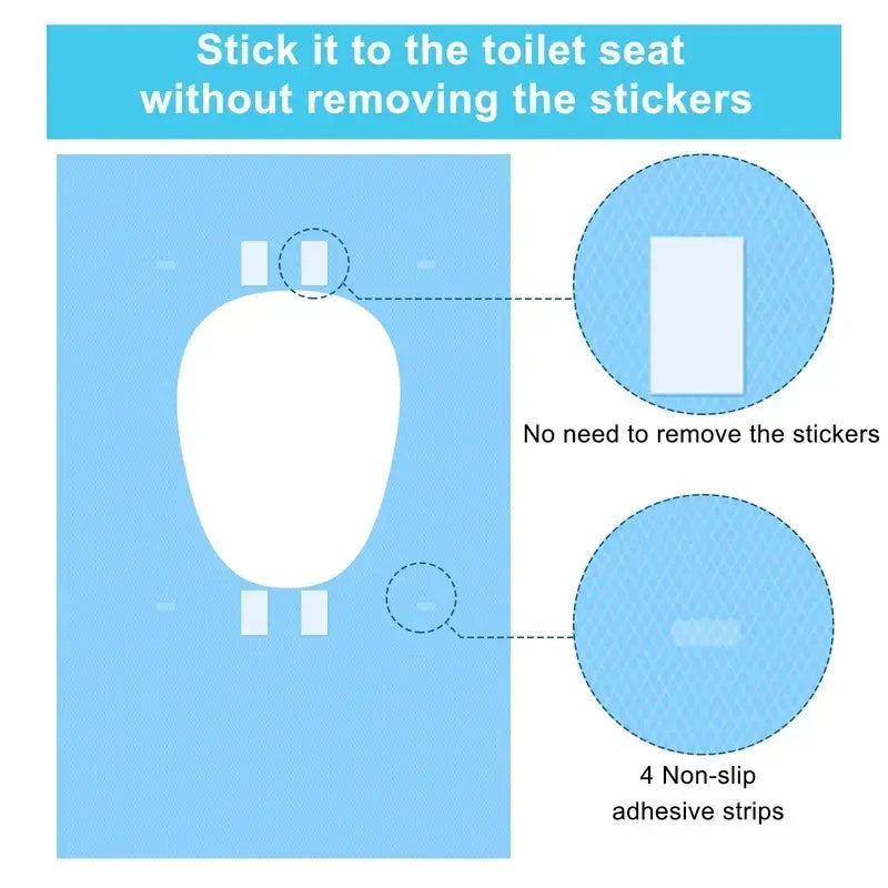 10 Packs Tear-Free Toilet Seat Covers Disposable for Adults and Kids, 16x24 Inch Waterproof Non-Slip Disposable Toilet Seat Cover for Travel, Public Toilet, Outdoors, Toilet Seat Protectors (Individual Package)