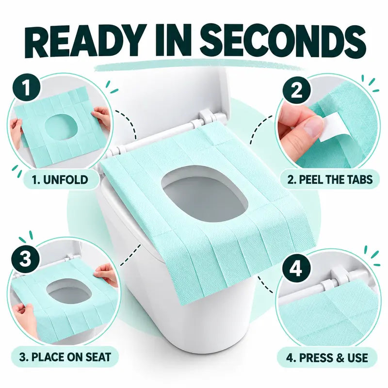 Disposable Toilet Seat Cover, 30/20/10pcs Disposable Toilet Seat Covers, Pastel Toilet Seat Protector for Home Bathroom Hotel Salon, Bathroom Accessories