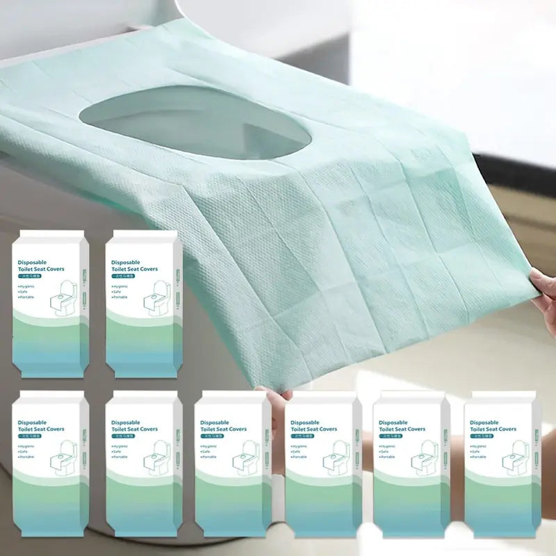 Disposable Toilet Seat Covers, 1 Pack (10PCS Individual Pouch), 16x24 in Waterproof Non-Slip Paper Covers for Adults & Kids, Travel Home Bathroom Supplies