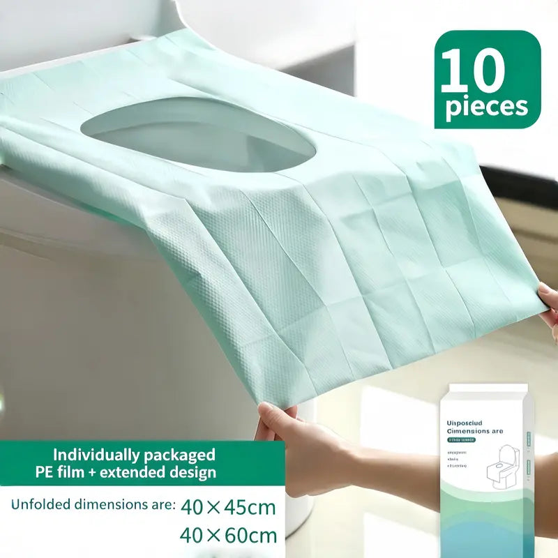 Disposable Rectangular Toilet Seat Covers(10/20/30-Pack, 30pcs Option), 16x24in NylonPlain Waterproof Portable Non-Slip IndividuallyWrapped Boxed Toilet Seat Cover Set for HomeBathroom Hygiene Essentials