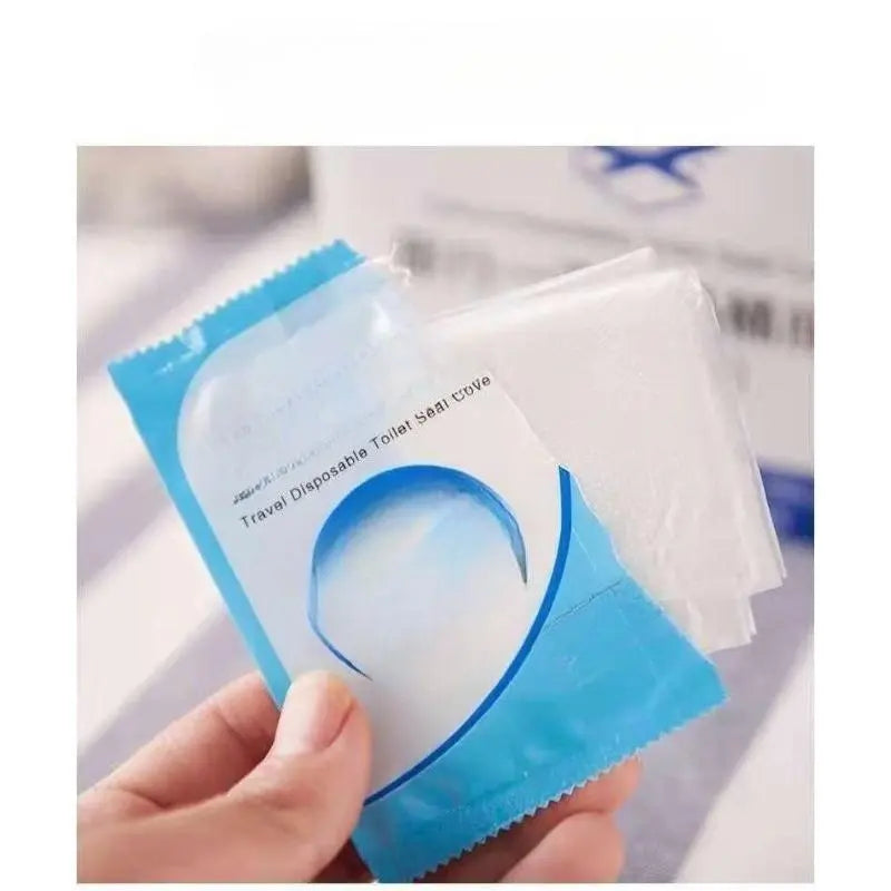 50PCS Pack Disposable Paper Toilet Seat Covers - Soft, Lightweight, Waterproof, Non-Slip, Universal Fit, Individually Sealed, Compact, Foldable, Portable, All Seasons, Keeps Seats Clean for Office, Public Restrooms (Sports & Outdoor Protective Gear)