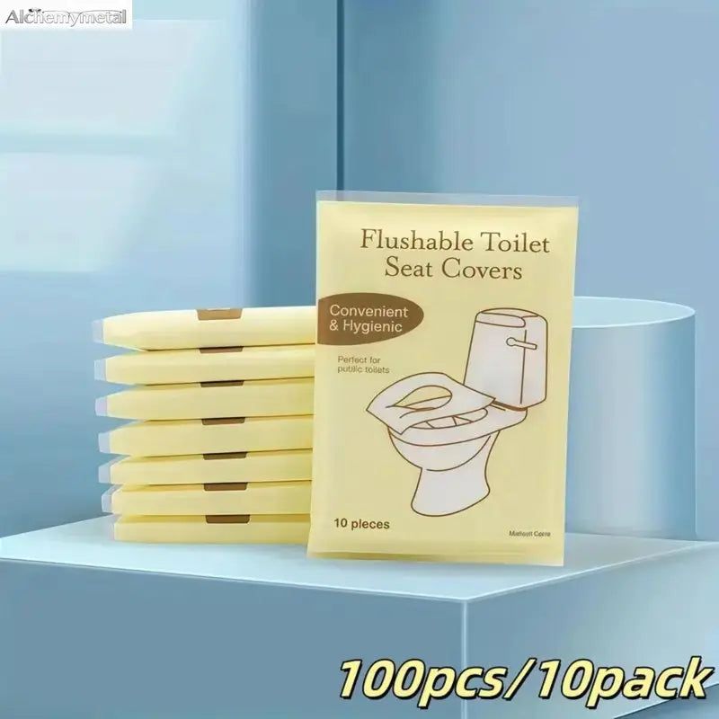 Disposable Flushable Toilet Seat Cover Pack, 100/50/30/20/10-Set Portable Bathroom Supplies, Toilet Protector Liners for Home, Travel, Camping, Public Restrooms, Airplanes & Road Trips Touchscreen Winter Accessories fleece comforter tail pad comfort wheel